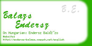 balazs endersz business card